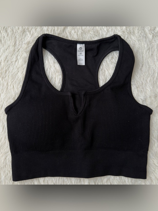 Velocity Other - Velocity Black Ribbed Racerback Sports Bralette